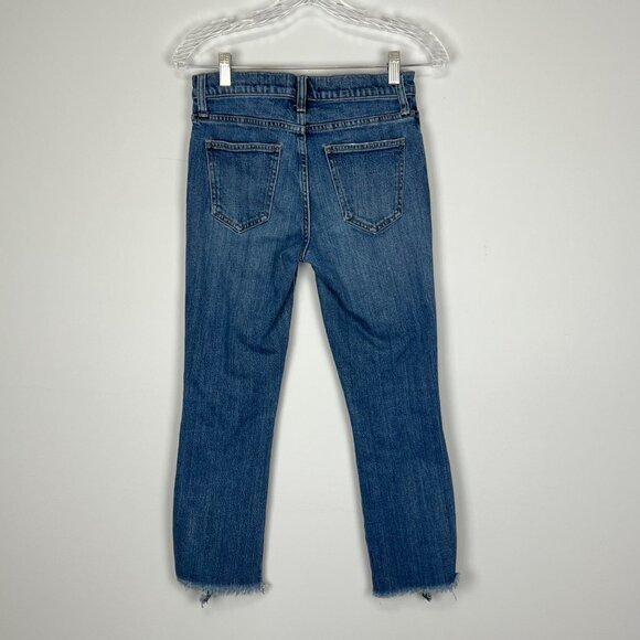Current Elliott Womens The Fan Kick Flare Frayed Jeans Cropped Brush size 26 - Picture 6 of 11